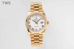 ROLEX Day-date Replica with Gold Case Automatic Movement High Quality Steel 36mm White Watch